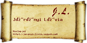 Járányi Lívia névjegykártya